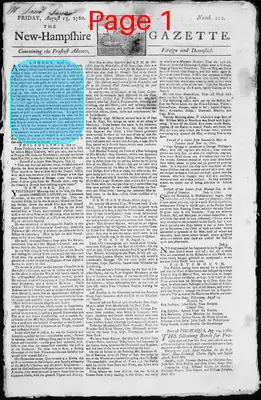 Page thumbnail for The New Hampshire Gazette