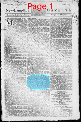 Page thumbnail for The New Hampshire Gazette
