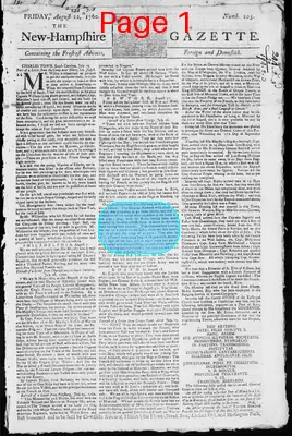 Page thumbnail for The New Hampshire Gazette