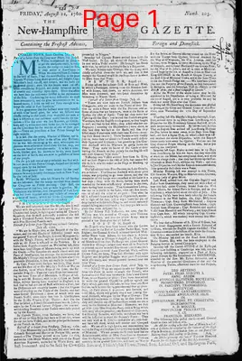 Page thumbnail for The New Hampshire Gazette