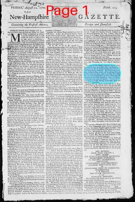 Page thumbnail for The New Hampshire Gazette