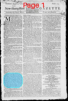 Page thumbnail for The New Hampshire Gazette