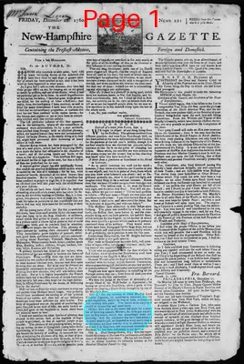 Page thumbnail for The New Hampshire Gazette