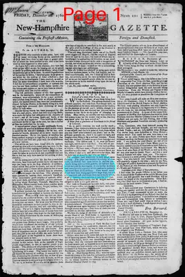 Page thumbnail for The New Hampshire Gazette