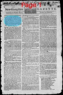 Page thumbnail for The New Hampshire Gazette