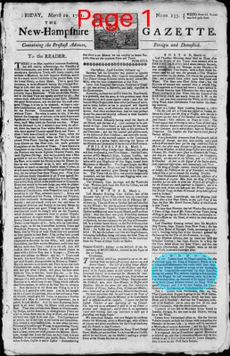 Page thumbnail for The New Hampshire Gazette