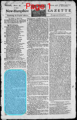 Page thumbnail for The New Hampshire Gazette