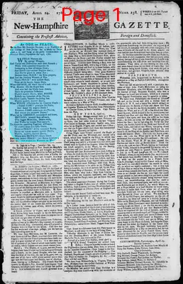 Page thumbnail for The New Hampshire Gazette
