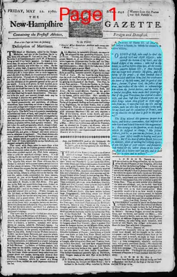 Page thumbnail for The New Hampshire Gazette