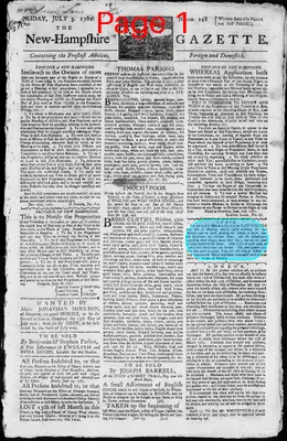 Page thumbnail for The New Hampshire Gazette