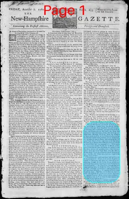 Page thumbnail for The New Hampshire Gazette
