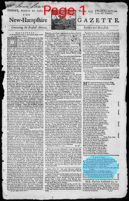 Page thumbnail for The New Hampshire Gazette