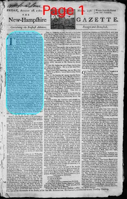 Page thumbnail for The New Hampshire Gazette