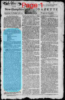 Page thumbnail for The New Hampshire Gazette