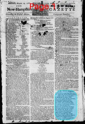 Page thumbnail for The New Hampshire Gazette