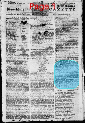 Page thumbnail for The New Hampshire Gazette