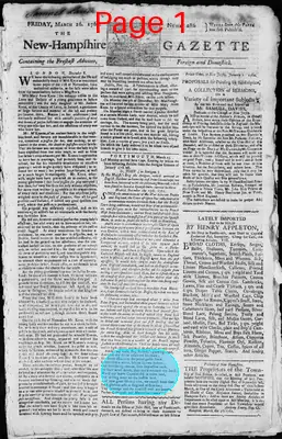 Page thumbnail for The New Hampshire Gazette
