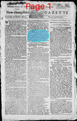 Page thumbnail for The New Hampshire Gazette