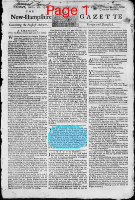 Page thumbnail for The New Hampshire Gazette