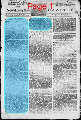 Page thumbnail for The New Hampshire Gazette