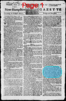 Page thumbnail for The New Hampshire Gazette