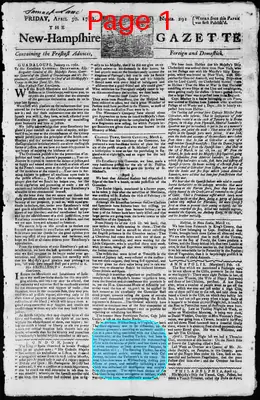 Page thumbnail for The New Hampshire Gazette