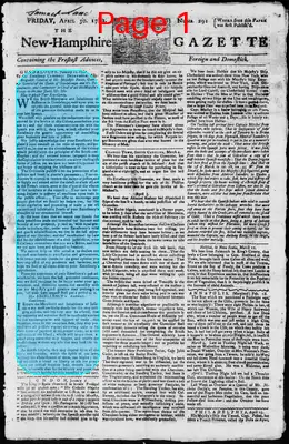 Page thumbnail for The New Hampshire Gazette