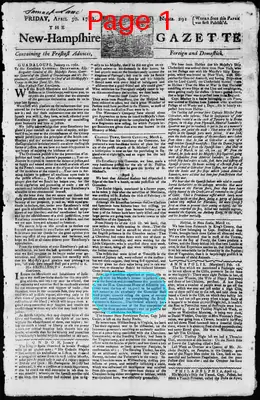 Page thumbnail for The New Hampshire Gazette