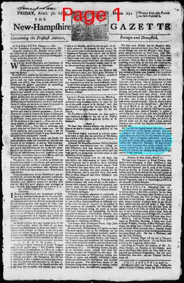 Page thumbnail for The New Hampshire Gazette
