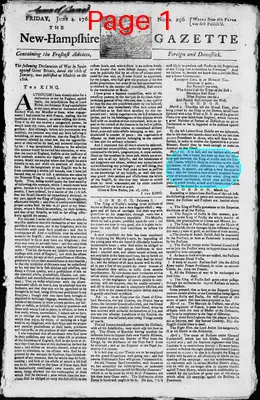 Page thumbnail for The New Hampshire Gazette