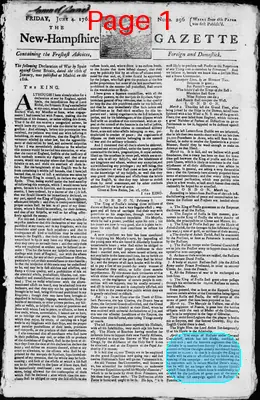 Page thumbnail for The New Hampshire Gazette