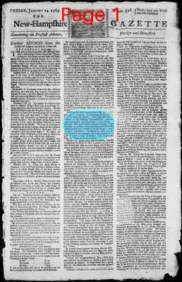 Page thumbnail for The New Hampshire Gazette