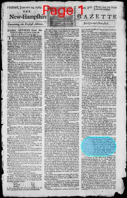Page thumbnail for The New Hampshire Gazette