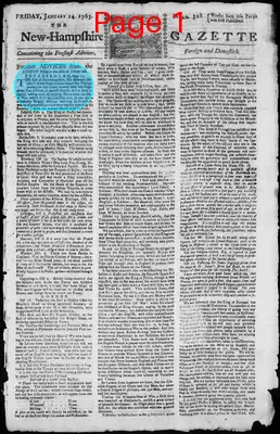Page thumbnail for The New Hampshire Gazette