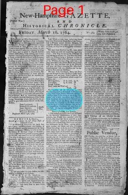 Page thumbnail for The New Hampshire Gazette And Historical Chronicle