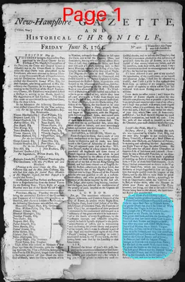 Page thumbnail for The New Hampshire Gazette And Historical Chronicle