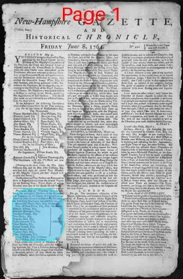 Page thumbnail for The New Hampshire Gazette And Historical Chronicle