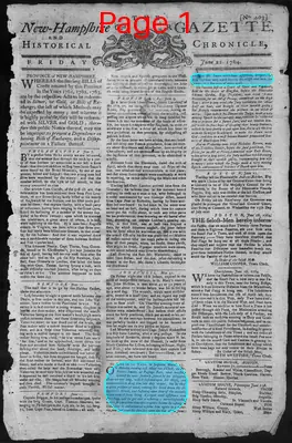 Page thumbnail for The New Hampshire Gazette And Historical Chronicle