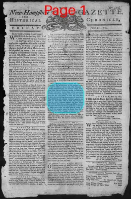 Page thumbnail for The New Hampshire Gazette And Historical Chronicle