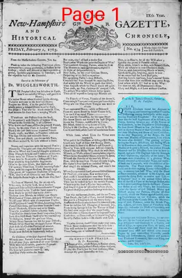 Page thumbnail for The New Hampshire Gazette And Historical Chronicle