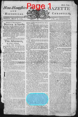 Page thumbnail for The New Hampshire Gazette And Historical Chronicle