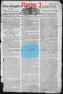 Page thumbnail for The New Hampshire Gazette And Historical Chronicle