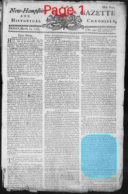 Page thumbnail for The New Hampshire Gazette And Historical Chronicle