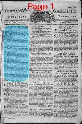 Page thumbnail for The New Hampshire Gazette And Historical Chronicle