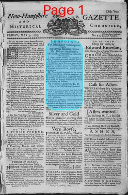 Page thumbnail for The New Hampshire Gazette And Historical Chronicle