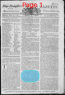 Page thumbnail for The New Hampshire Gazette And Historical Chronicle