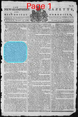 Page thumbnail for The New Hampshire Gazette And Historical Chronicle
