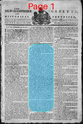 Page thumbnail for The New Hampshire Gazette And Historical Chronicle