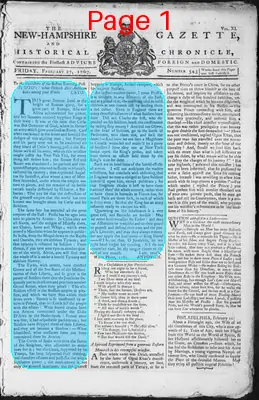 Page thumbnail for The New Hampshire Gazette And Historical Chronicle