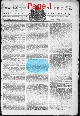 Page thumbnail for The New Hampshire Gazette And Historical Chronicle